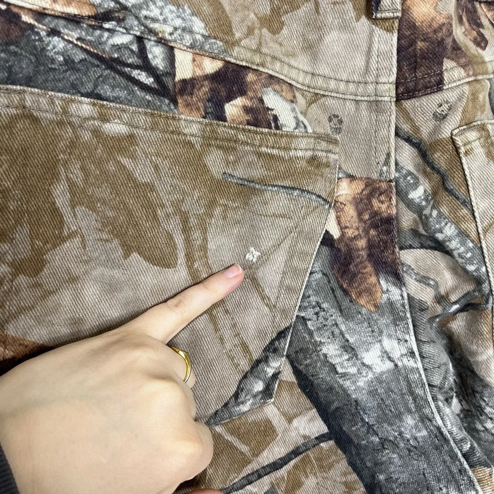 Wrangler 3D Fusion Camo Denim Double Knee Jeans Mens 32 x30 97GR1FS Hunting Gorp